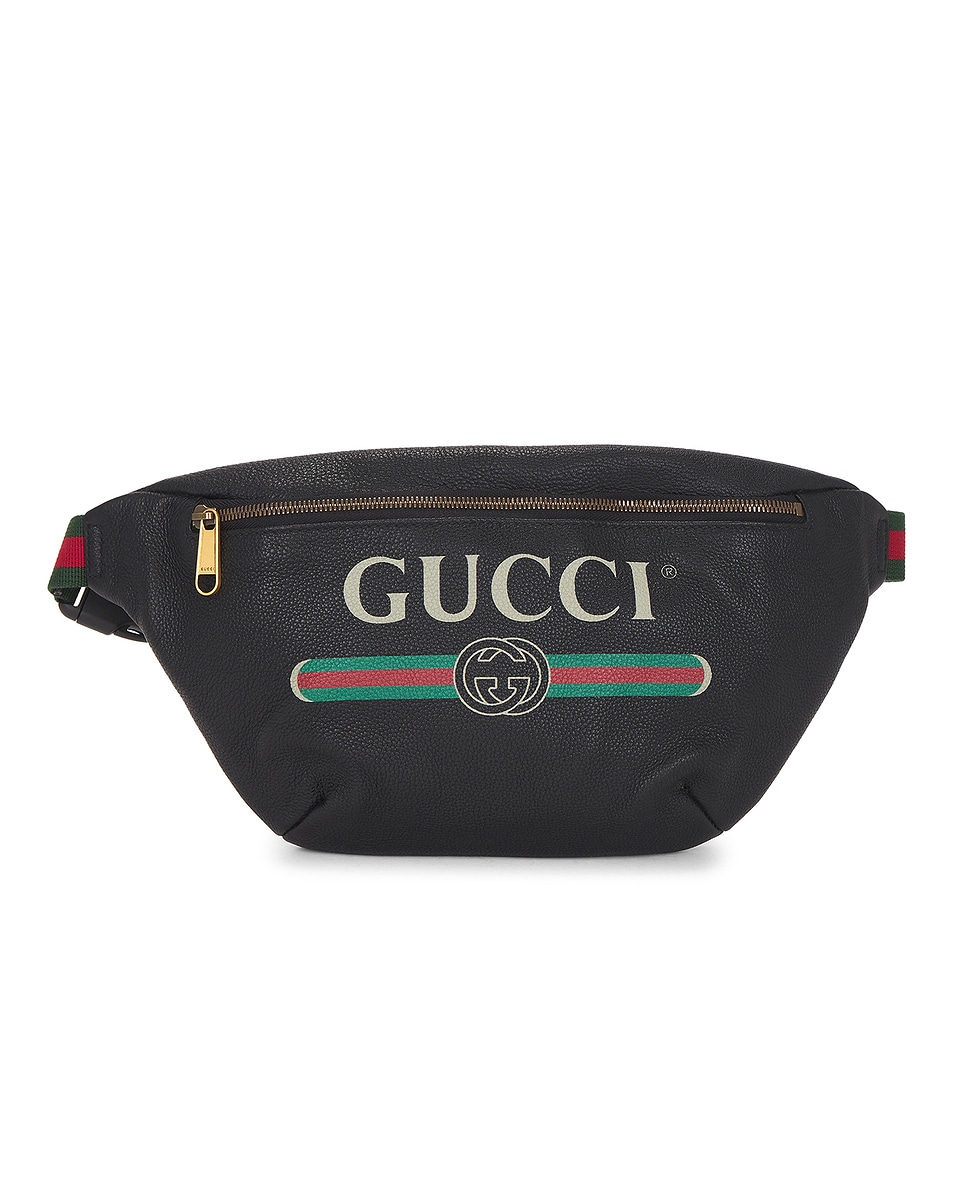 Image 1 of FWRD Renew Gucci Logo Belt Bag in Black
