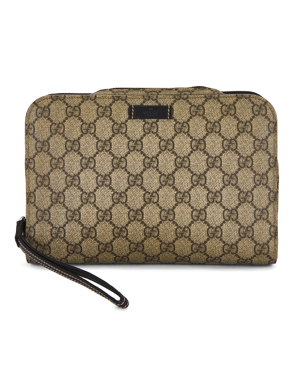 Image 1 of FWRD Renew Gucci Portfolio Pouch in Beige