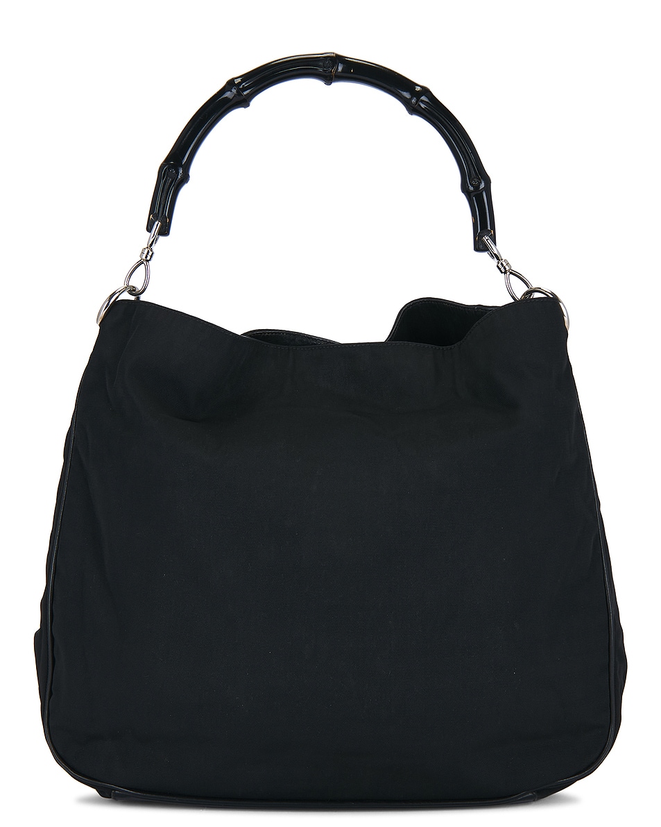Image 1 of FWRD Renew Gucci Bamboo Hobo Bag in Black
