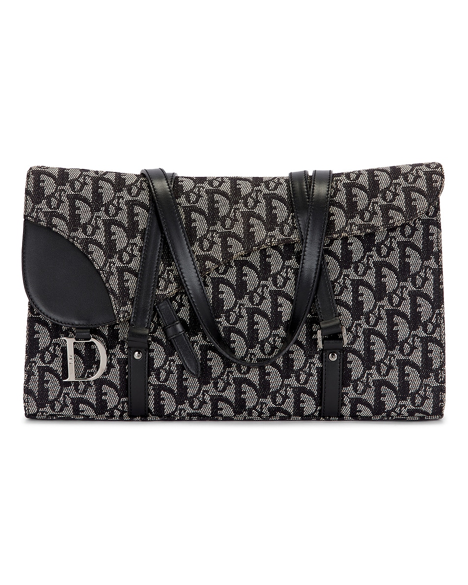 Image 1 of FWRD Renew Dior Trotter Saddle Handbag in Blue