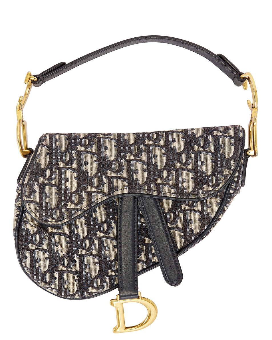 Image 1 of FWRD Renew Dior Oblique Trotter Saddle Bag in Blue