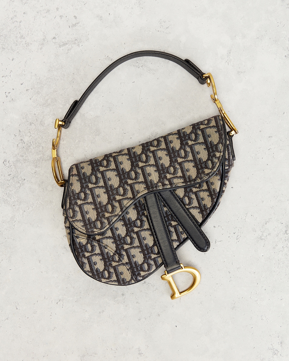 Image 2 of FWRD Renew Dior Oblique Trotter Saddle Bag in Blue