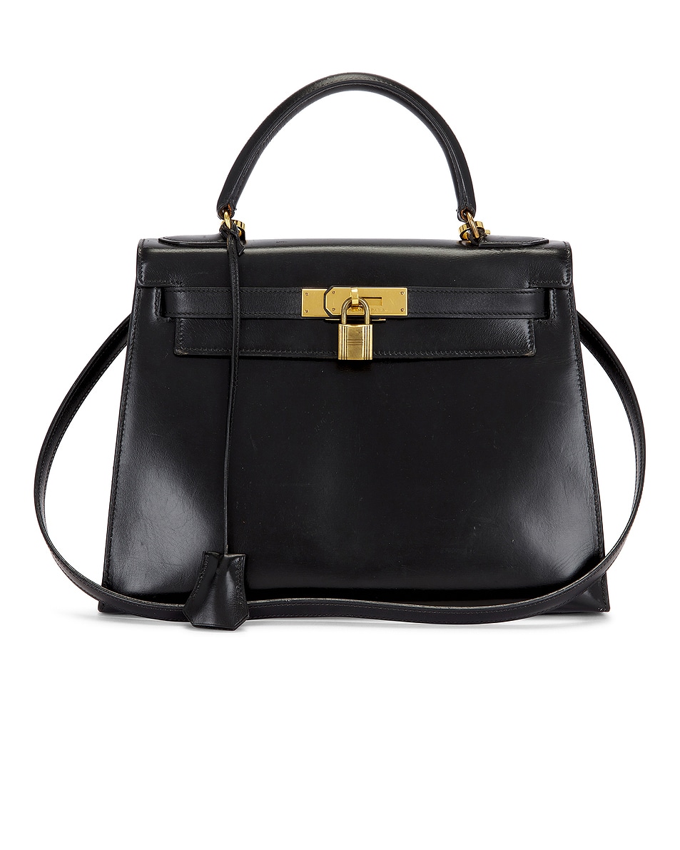 Image 1 of FWRD Renew Hermes Box Kelly 28 Handbag in Noir