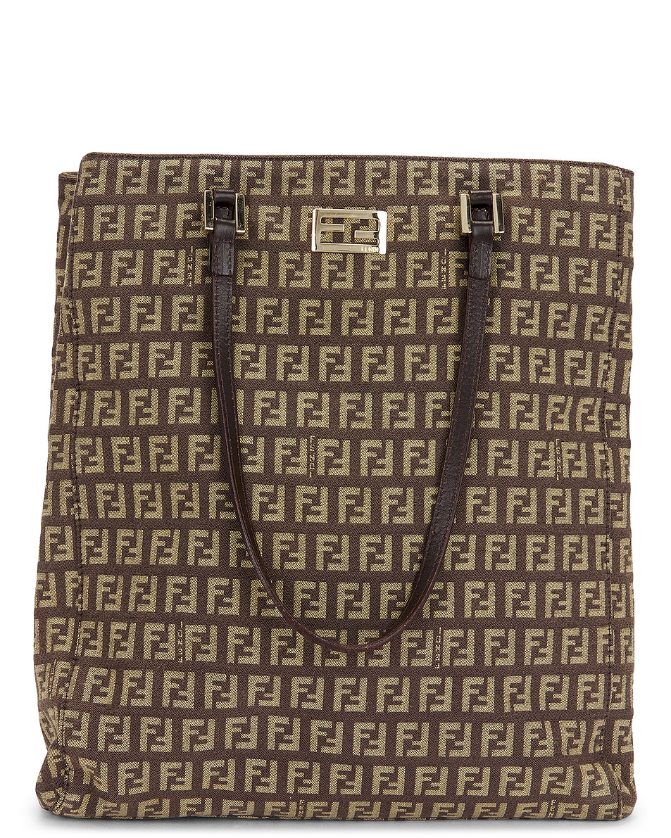 Image 1 of FWRD Renew Fendi Zucchino Tote Bag in Beige