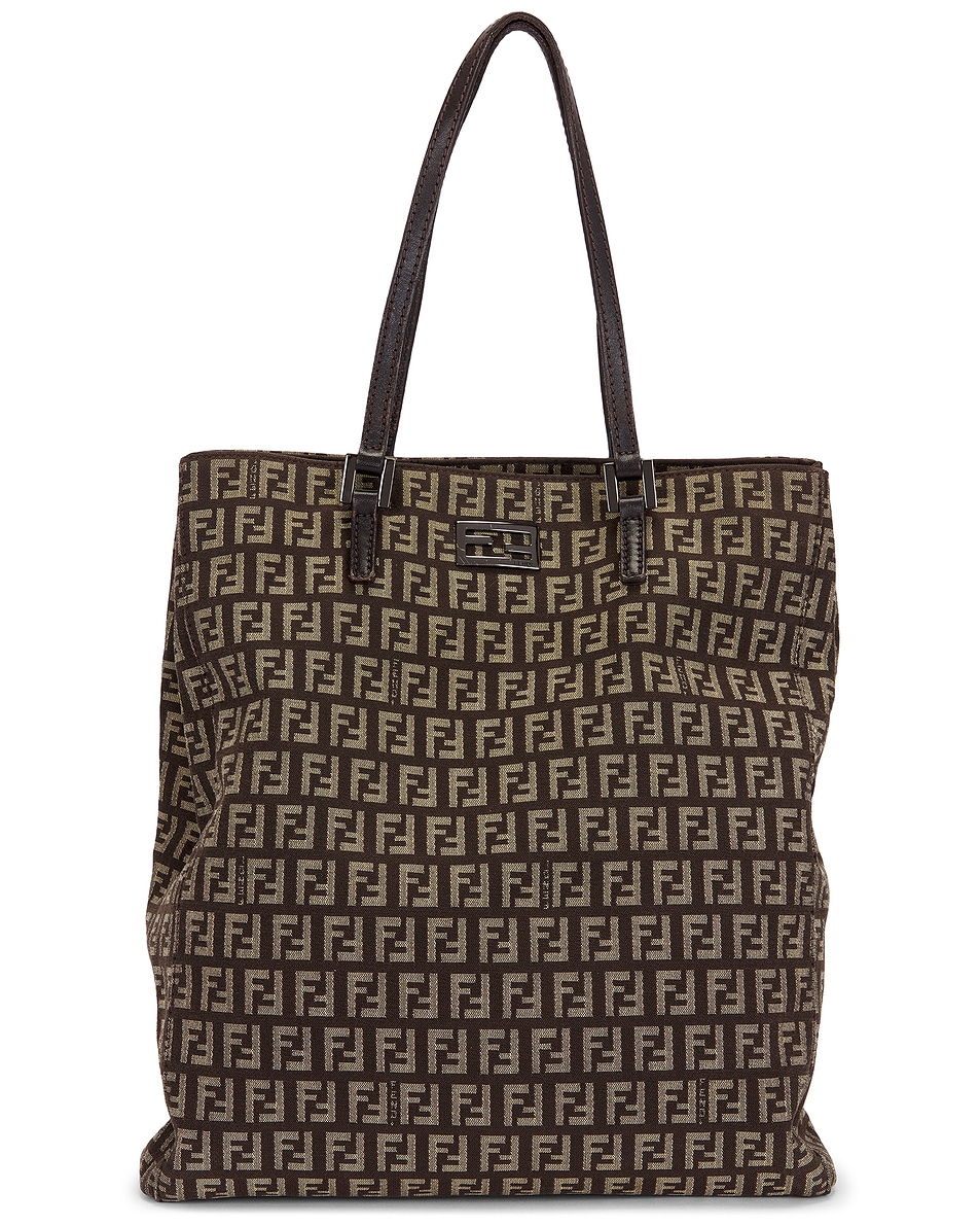 Image 1 of FWRD Renew Fendi Zucchino Tote Bag in Brown