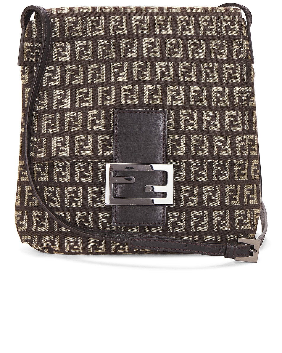 Image 1 of FWRD Renew Fendi Zucchino Tube Messenger Bag in Brown