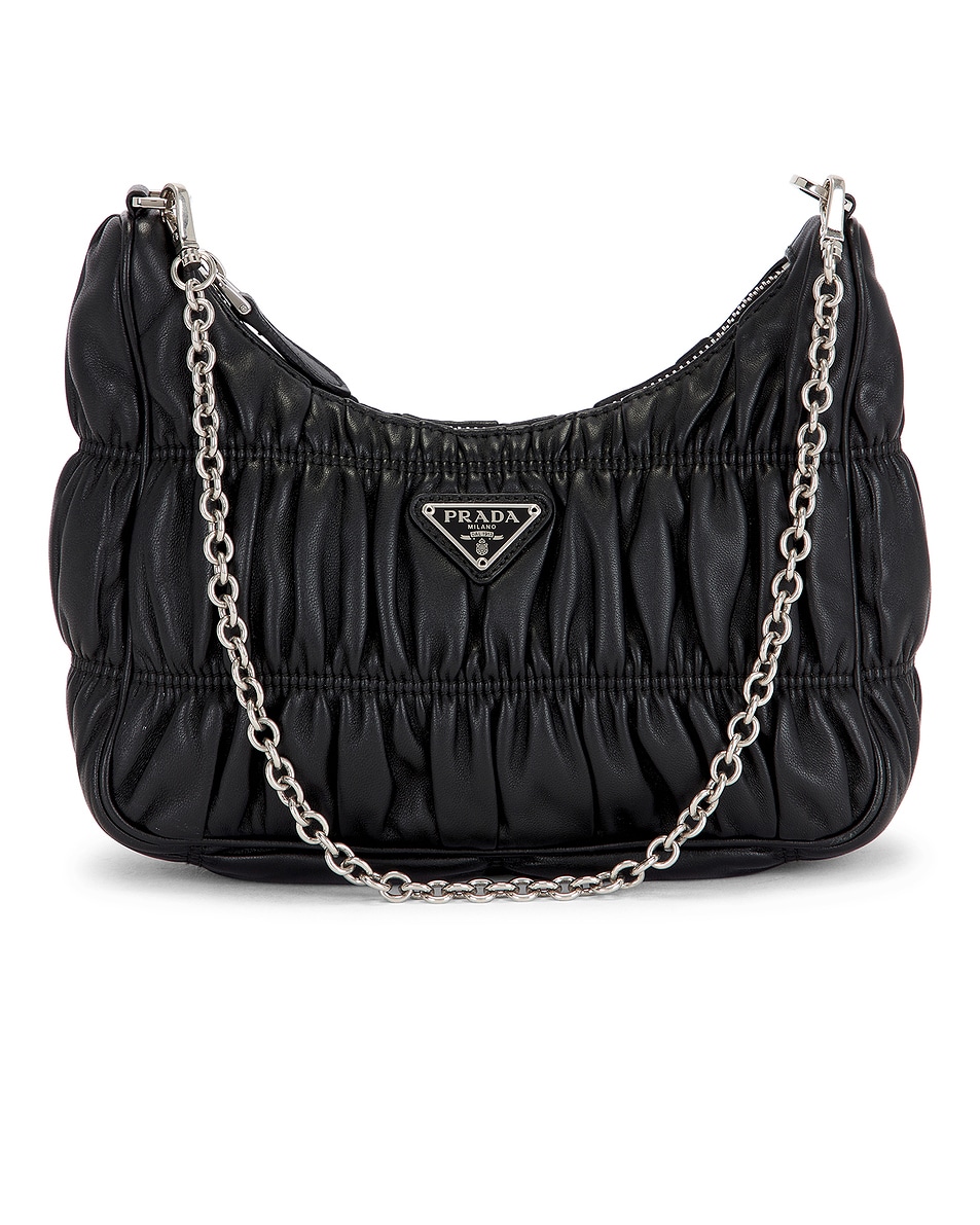 Image 1 of FWRD Renew Prada Nappa Gaufre Re-Edition 2005 Shoulder Bag in Black