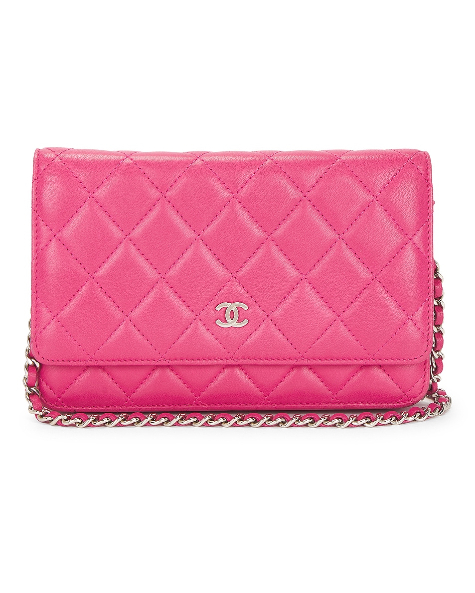 Image 1 of FWRD Renew Chanel Lambskin Wallet On Chain in Pink