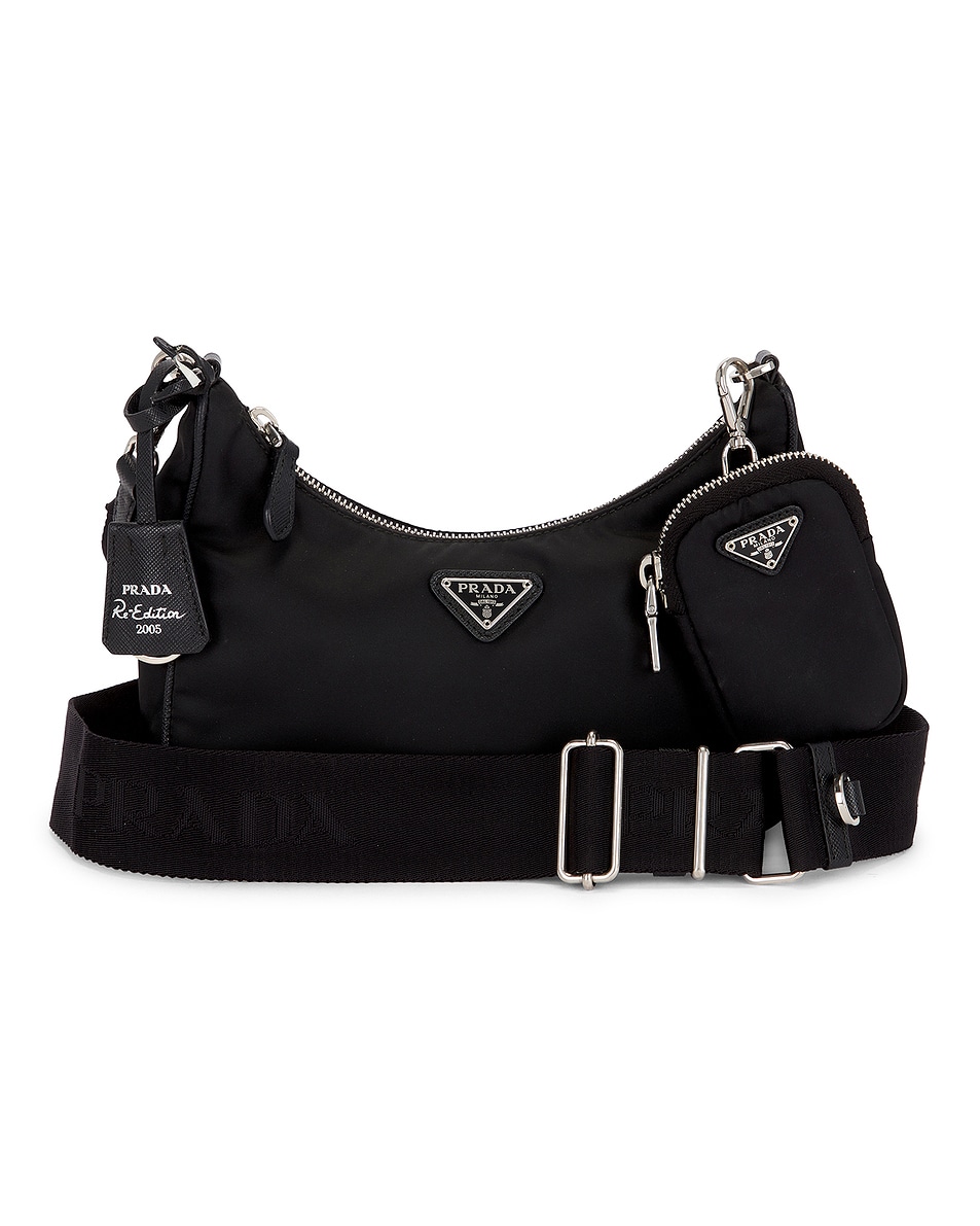 Image 1 of FWRD Renew Prada Re-Edition 2005 Re-Nylon Shoulder Bag in Black