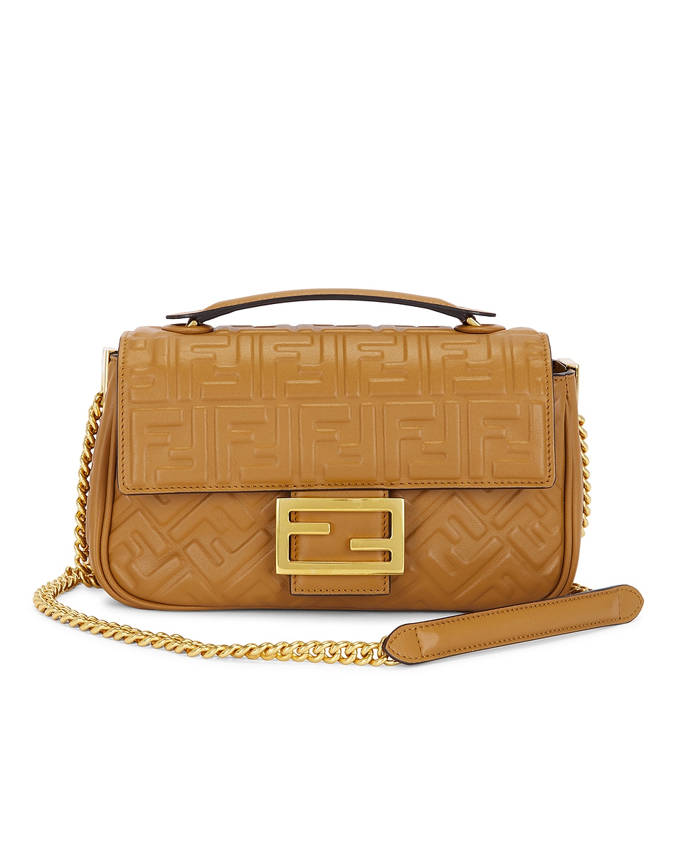 Image 1 of FWRD Renew Fendi Mama Baguette Shoulder Bag in Tan