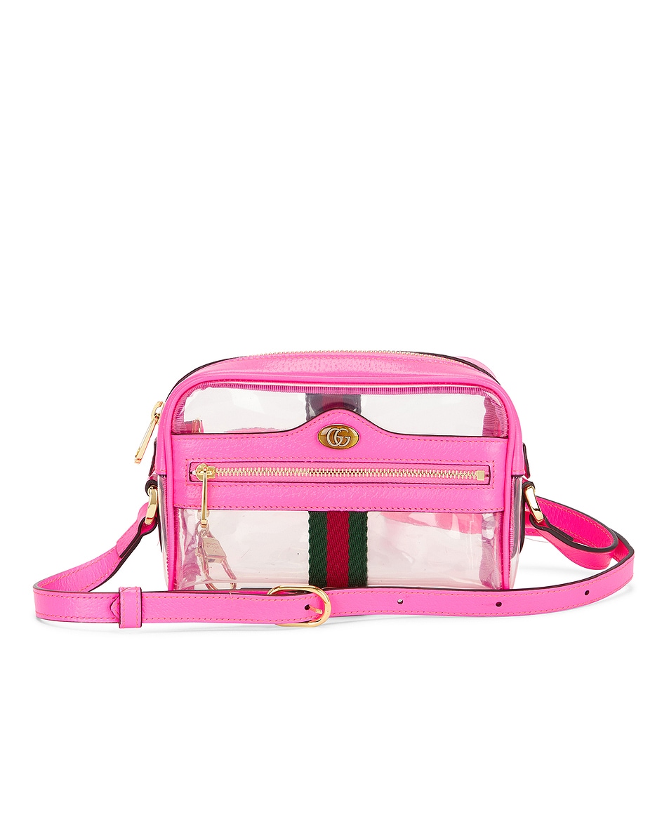 Image 1 of FWRD Renew Gucci Vinyl Mini Ophidia Shoulder Bag in Pink