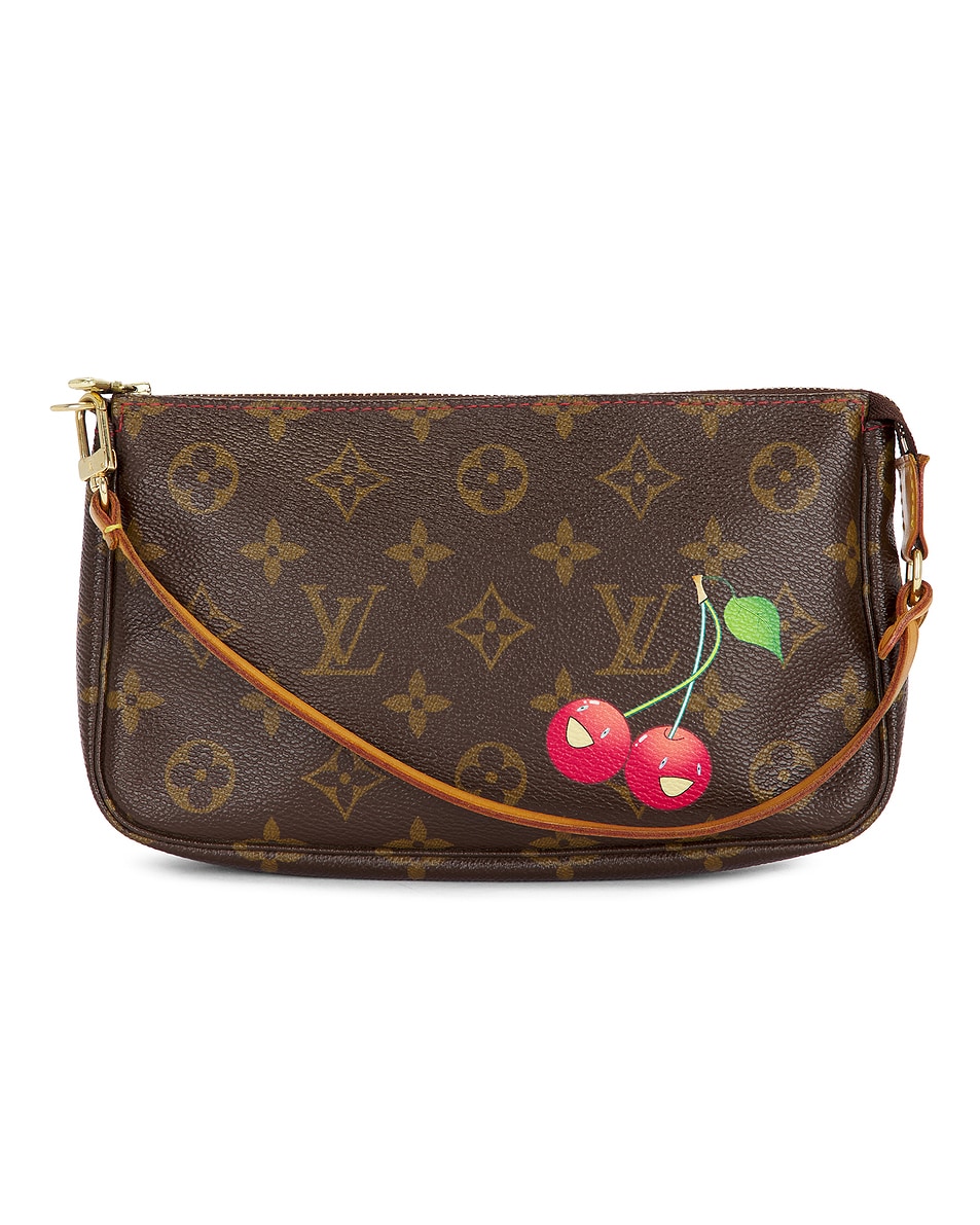 Image 1 of FWRD Renew Louis Vuitton Monogram Cerises Pochette Accessoires Shoulder Bag in Brown