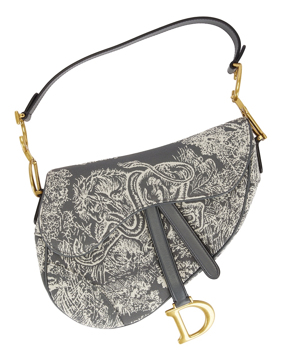 Image 1 of FWRD Renew Dior Saddle Bag in Grey