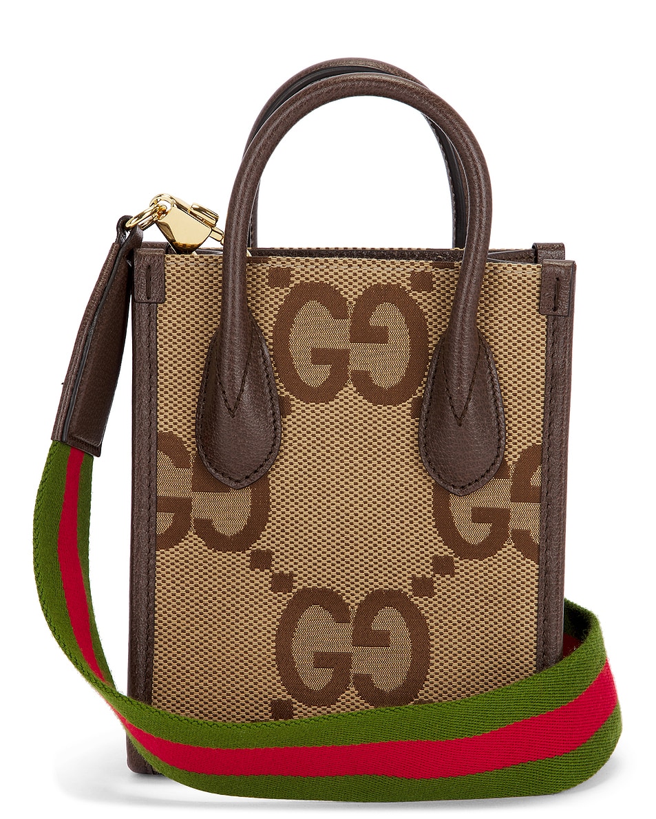 Image 1 of FWRD Renew Gucci Jumbo GG Mini Tote Bag in Beige