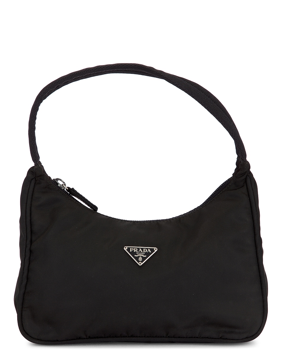 Image 1 of FWRD Renew Prada Tessuto Sport Hobo Bag in Black