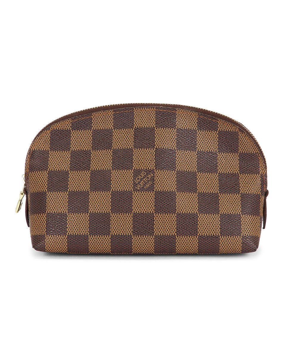 Image 1 of FWRD Renew Louis Vuitton Damier Ebene Cosmetic Pouch in Brown