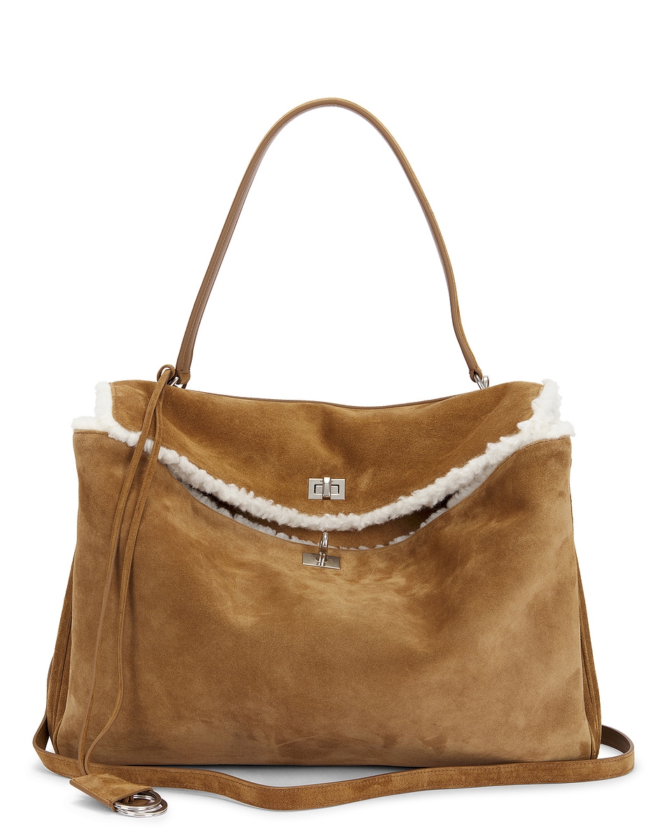 Image 1 of FWRD Renew Balenciaga Rodeo Top Handle Bag in Noce & White