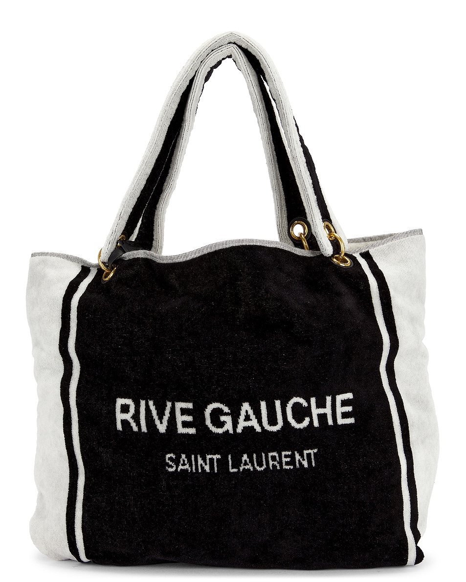Image 1 of FWRD Renew Saint Laurent Shopping Tote in Nero, & Bianco