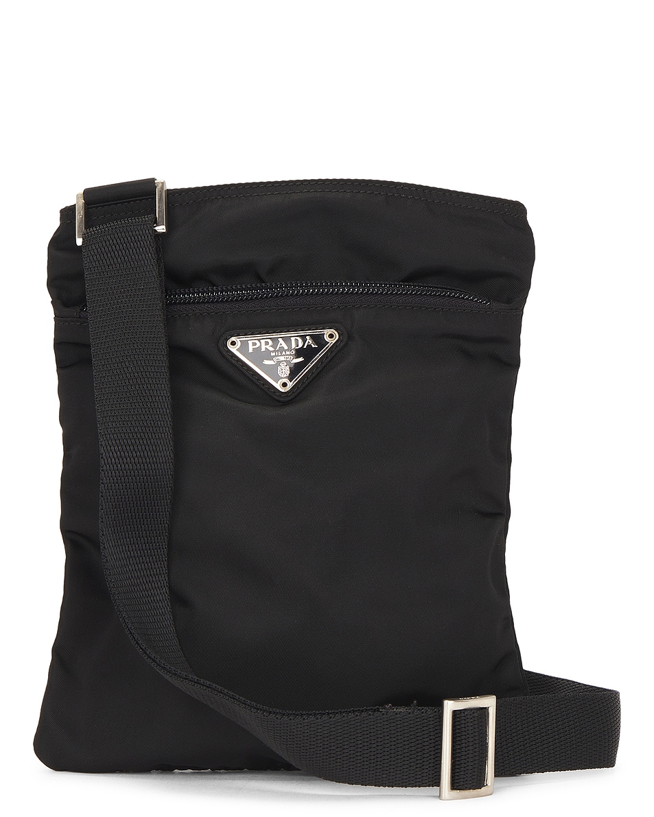 Image 1 of FWRD Renew Prada Tessuto Messenger Bag in Black