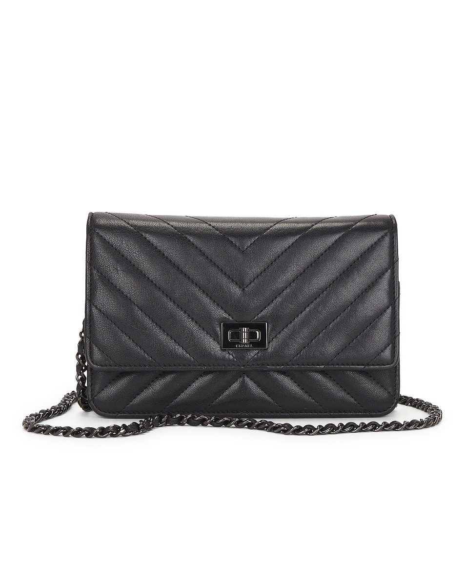 Image 1 of FWRD Renew Chanel Reissue 2.55 Wallet On Chain in Black