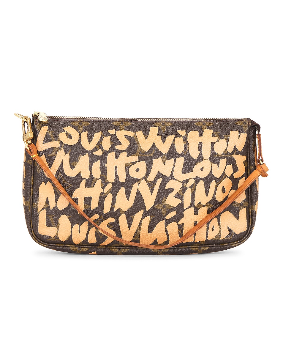 Image 1 of FWRD Renew Louis Vuitton X Stephen Sprouse Monogram Graffiti Pochette Accessoires Shoulder Bag in Brown