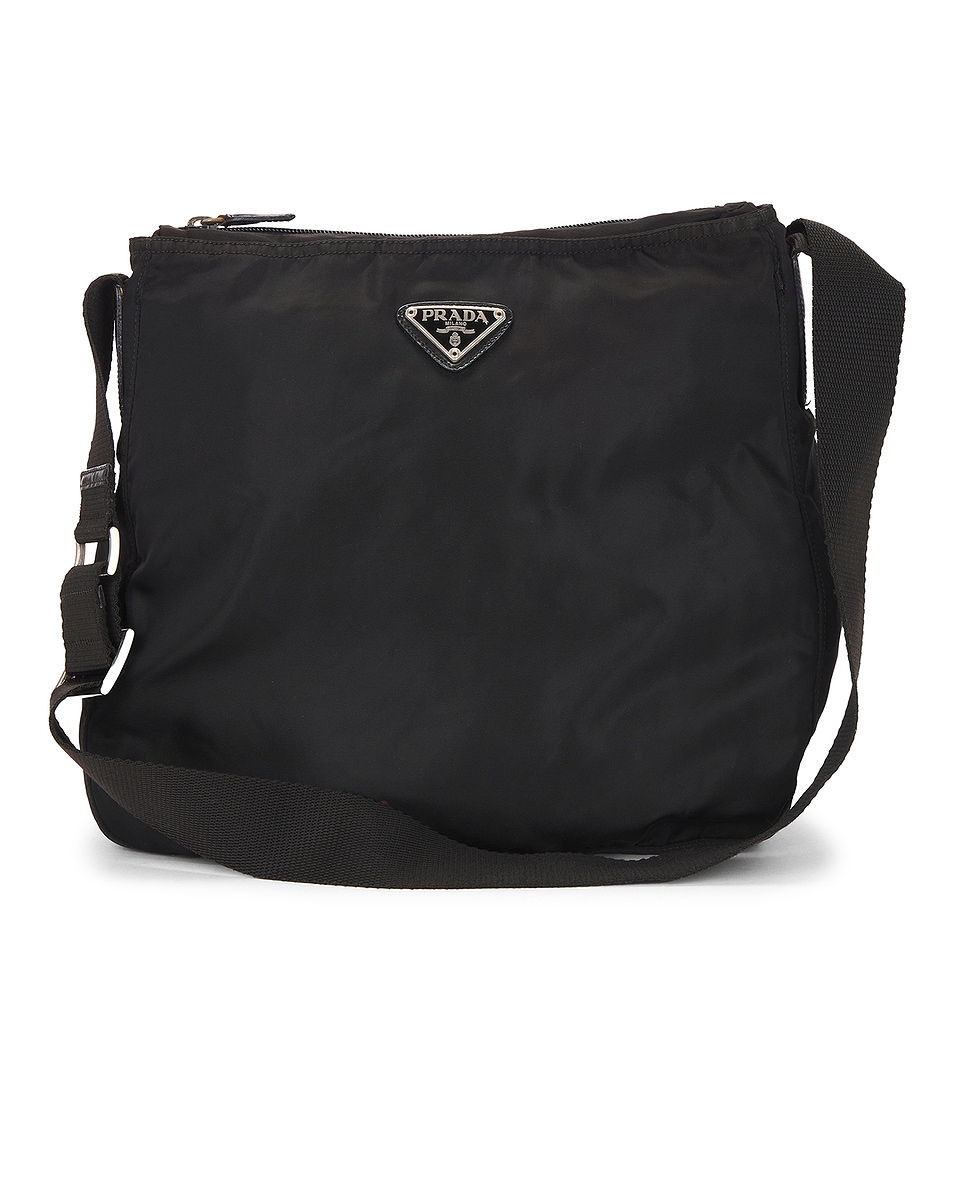 Image 1 of FWRD Renew Prada Tessuto Messenger Bag in Black