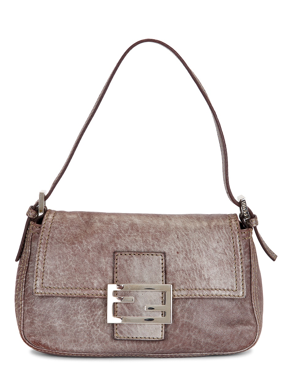 Image 1 of FWRD Renew Fendi Baguette Shoulder Bag in Grey