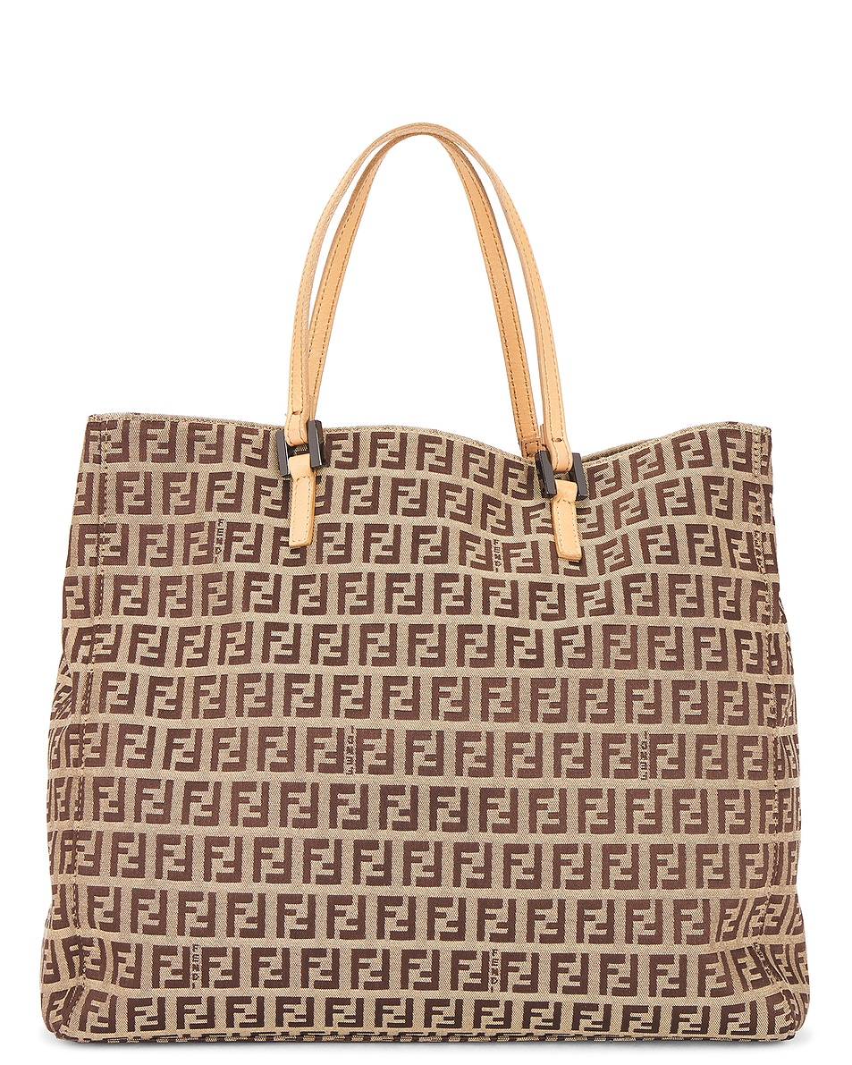 Image 1 of FWRD Renew Fendi Zucca Tote Bag in Beige