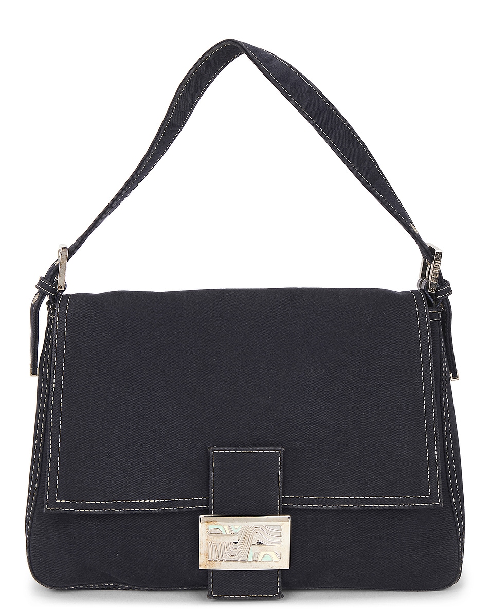 Image 1 of FWRD Renew Fendi Denim Mama Baguette Shoulder Bag in Blue