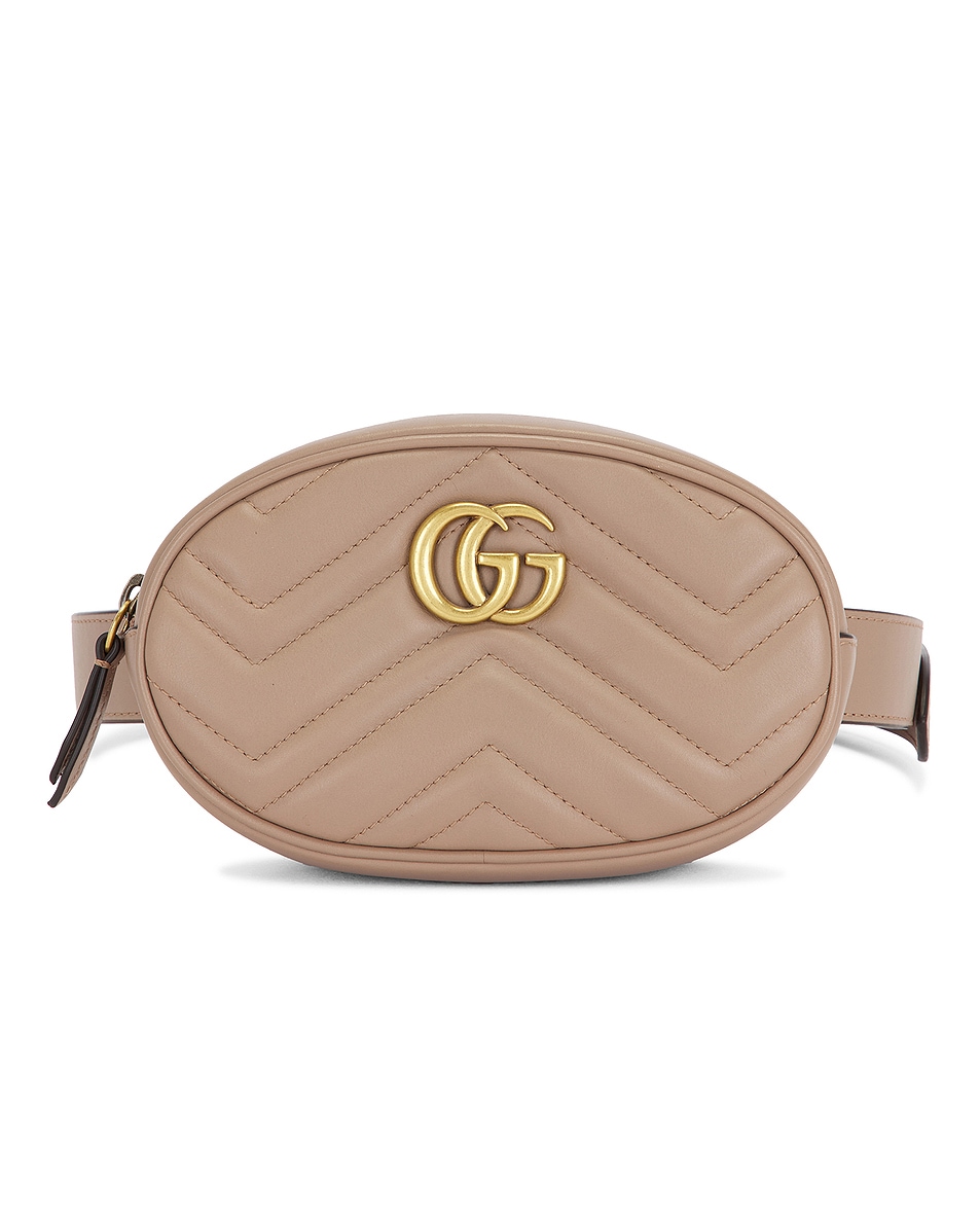 Image 1 of FWRD Renew Gucci GG Marmont Belt Bag in Beige