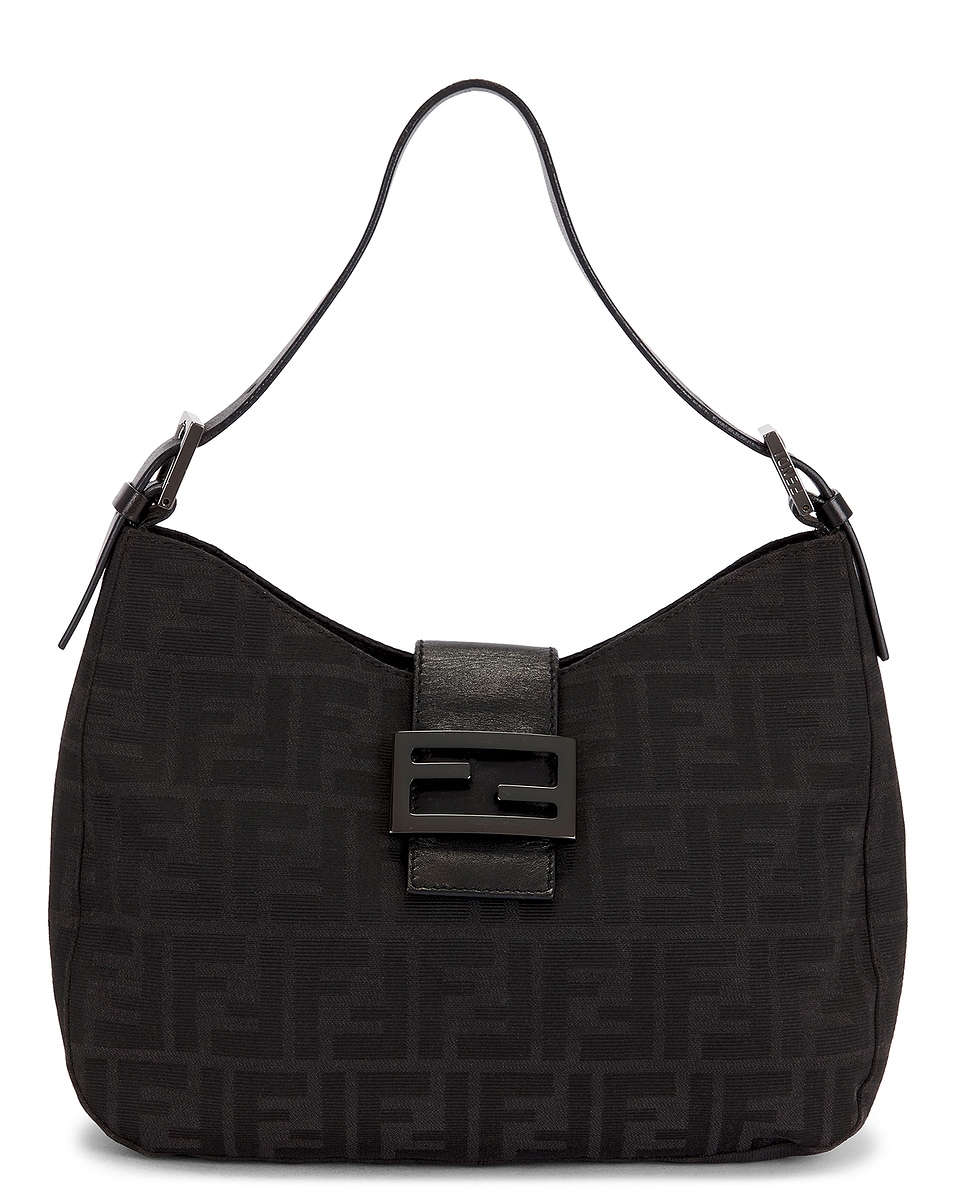 Image 1 of FWRD Renew Fendi Zucca Shoulder Bag in Black