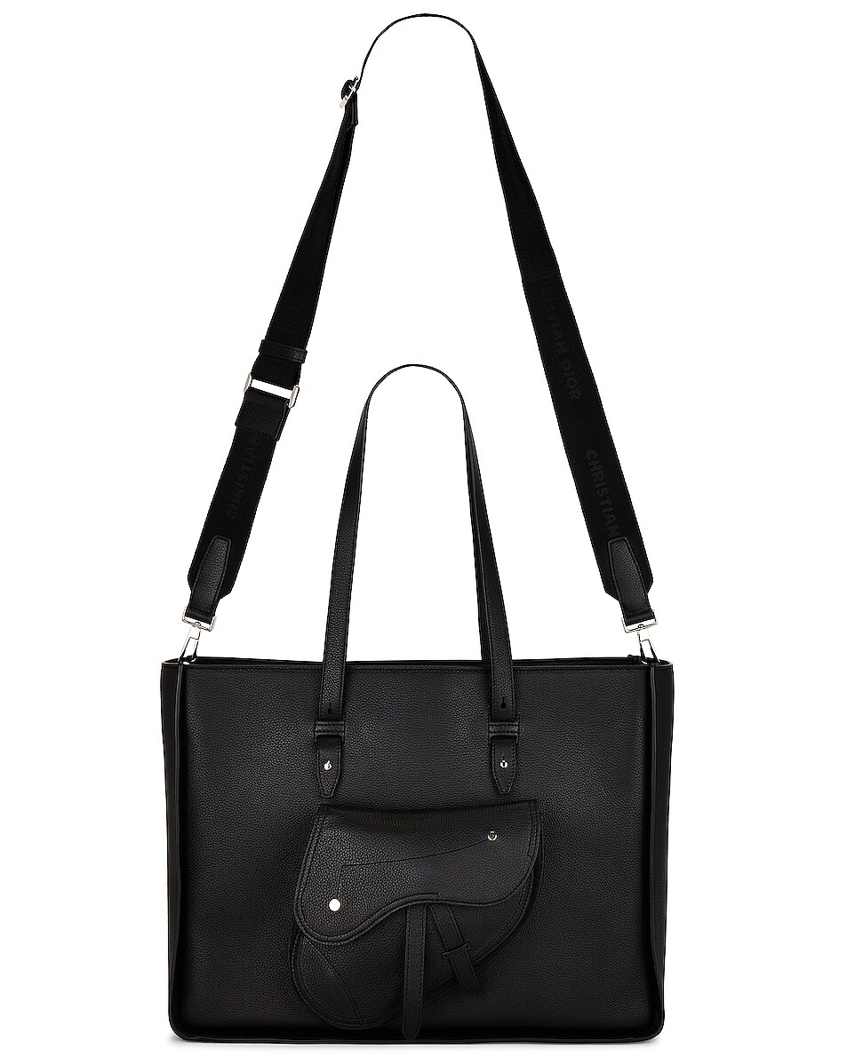 Image 1 of FWRD Renew Dior 2 Way Tote Saddle Bag in Black