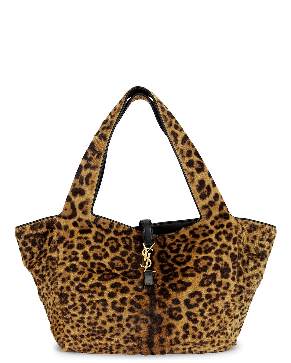 Image 1 of FWRD Renew Saint Laurent Bea Tote Bag in Manto Naturale & Nero