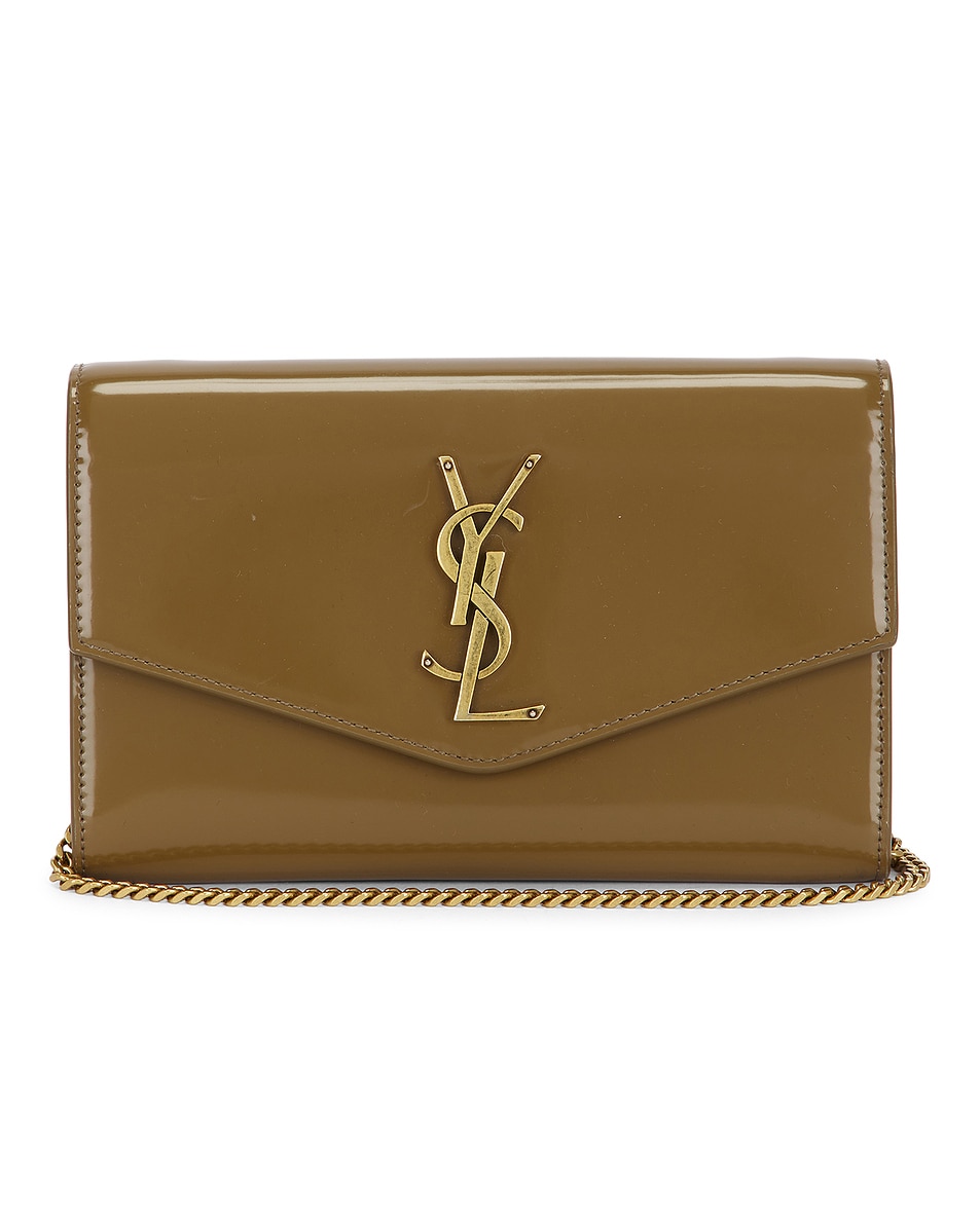 Image 1 of FWRD Renew Saint Laurent Wallet On Chain in Cardamon Seed