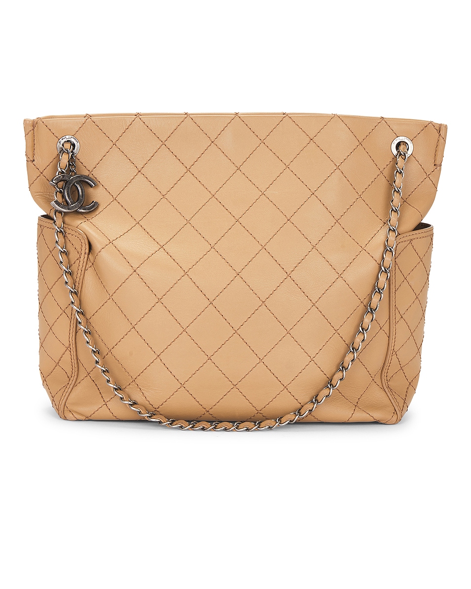 Image 1 of FWRD Renew Chanel Calfskin Large Soft Tote Bag in Tan