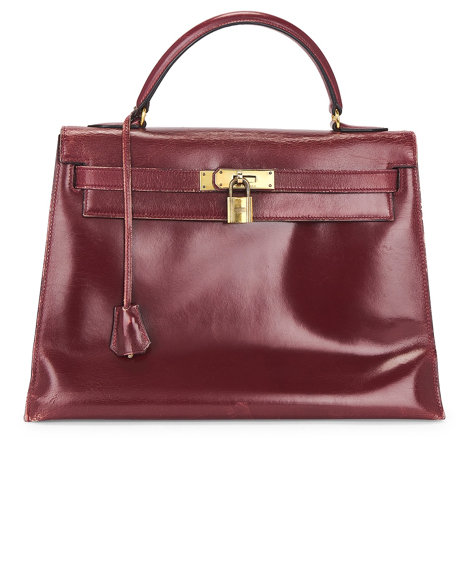 Image 1 of FWRD Renew Hermes Box Kelly 32 Handbag in Bordeaux