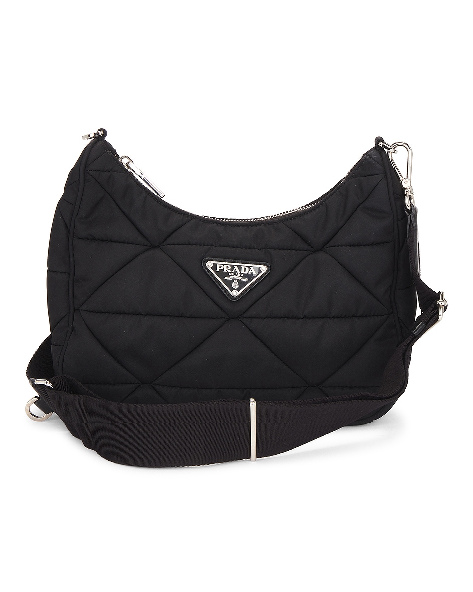 Image 1 of FWRD Renew Prada Padded Re-Nylon Shoulder Bag in Black