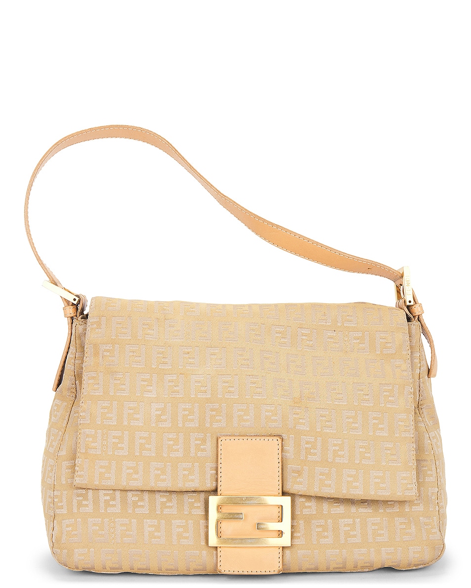 Image 1 of FWRD Renew Fendi Zucca Mama Forever Baguette Shoulder Bag in Beige