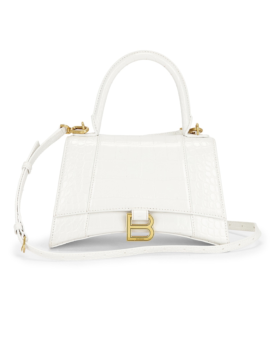 Image 1 of FWRD Renew Balenciaga Small Hourglass Top Handle Bag in White
