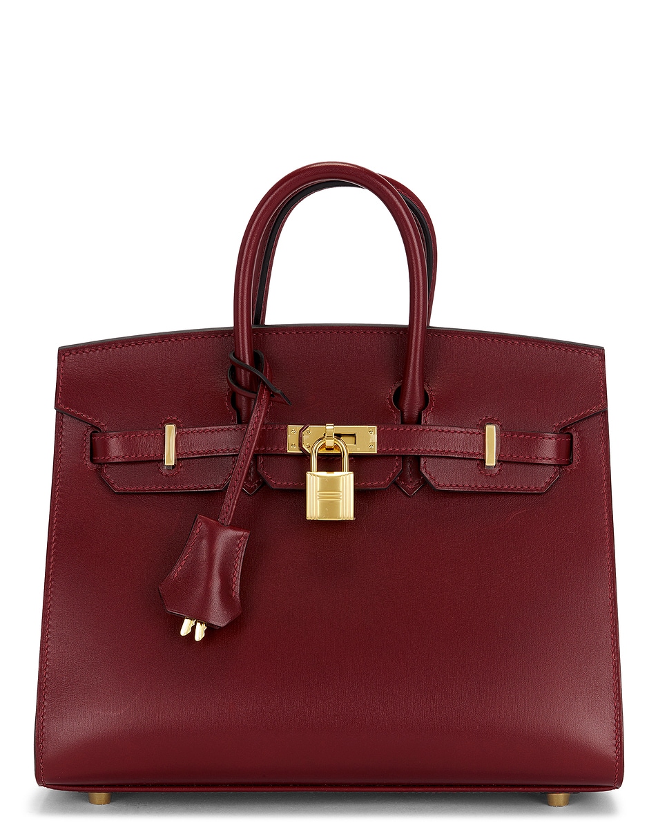 Image 1 of FWRD Renew Hermes Box Birkin 25 Sellier Handbag in Bordeaux