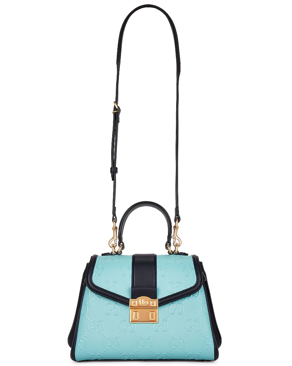 Image 1 of FWRD Renew Gucci GG Marmont Top Handle Bag in Blue