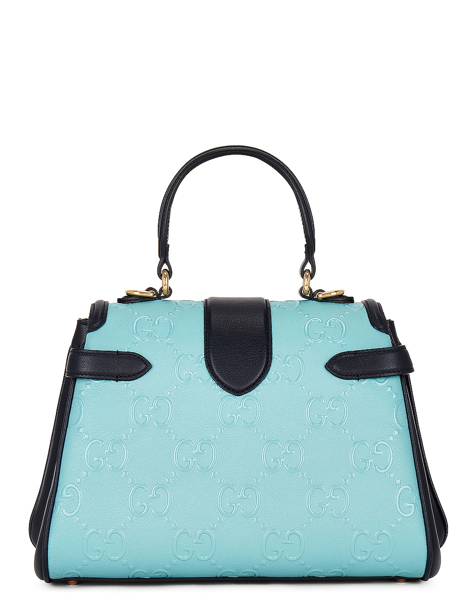 Image 3 of FWRD Renew Gucci Padlock Handbag in Blue