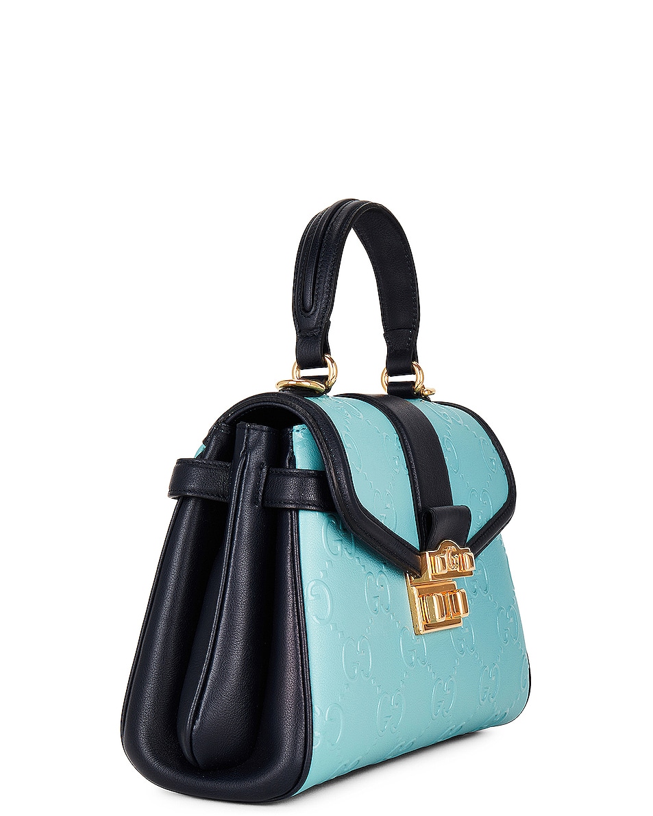 Image 4 of FWRD Renew Gucci Padlock Handbag in Blue