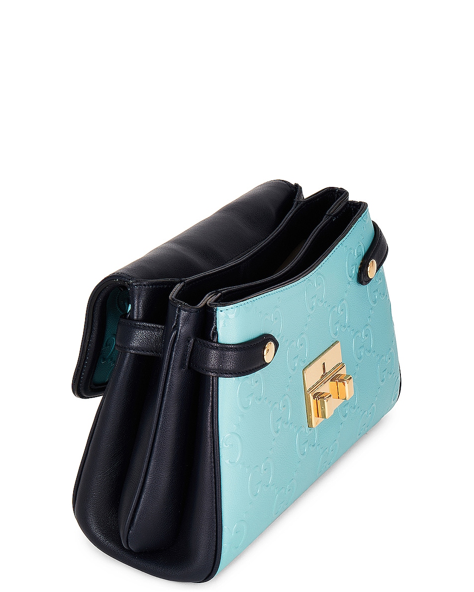 Image 5 of FWRD Renew Gucci Padlock Handbag in Blue