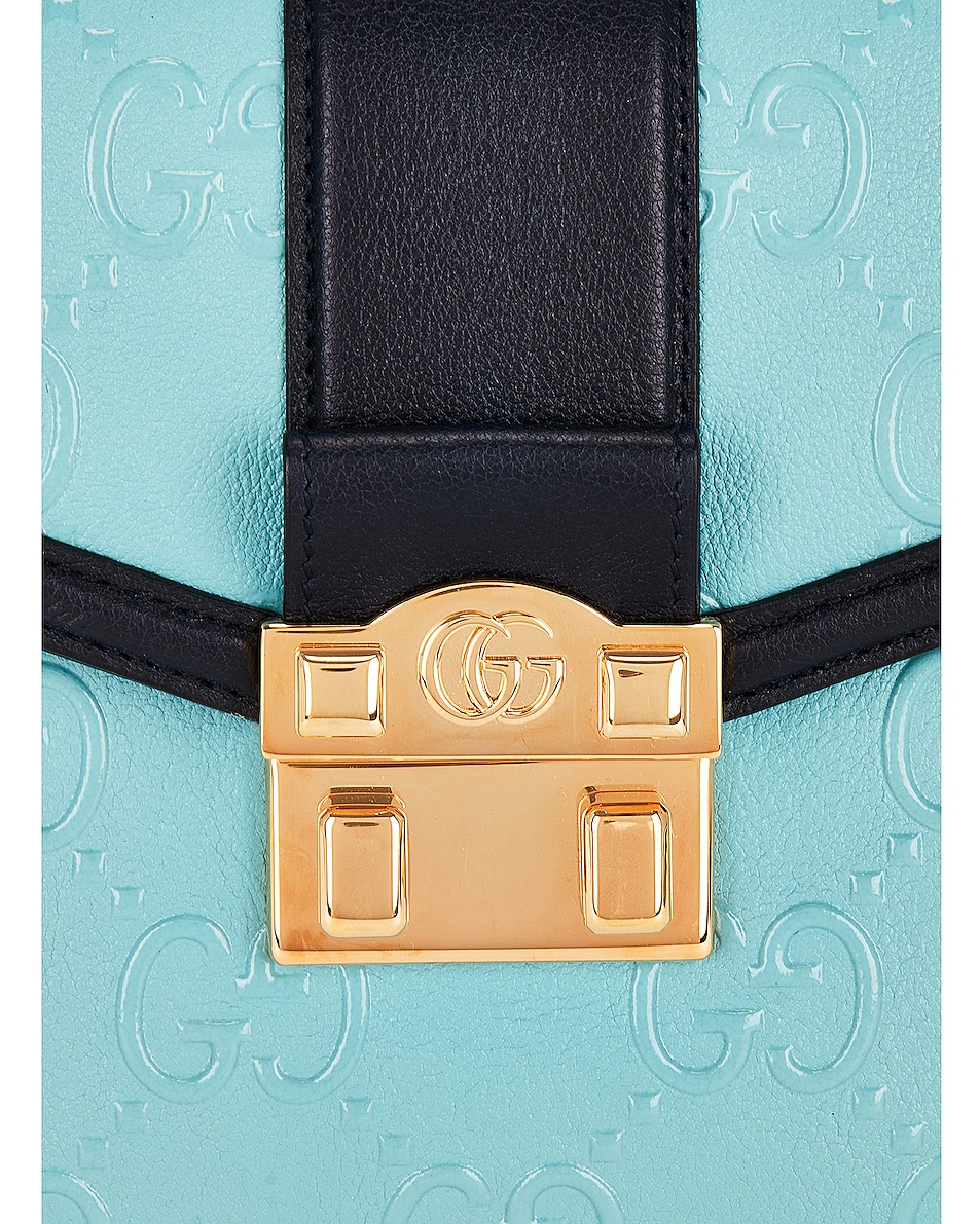 Image 7 of FWRD Renew Gucci Padlock Handbag in Blue