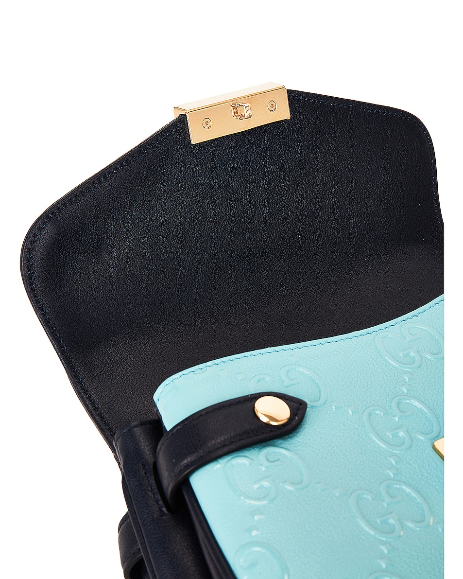 Image 9 of FWRD Renew Gucci Padlock Handbag in Blue