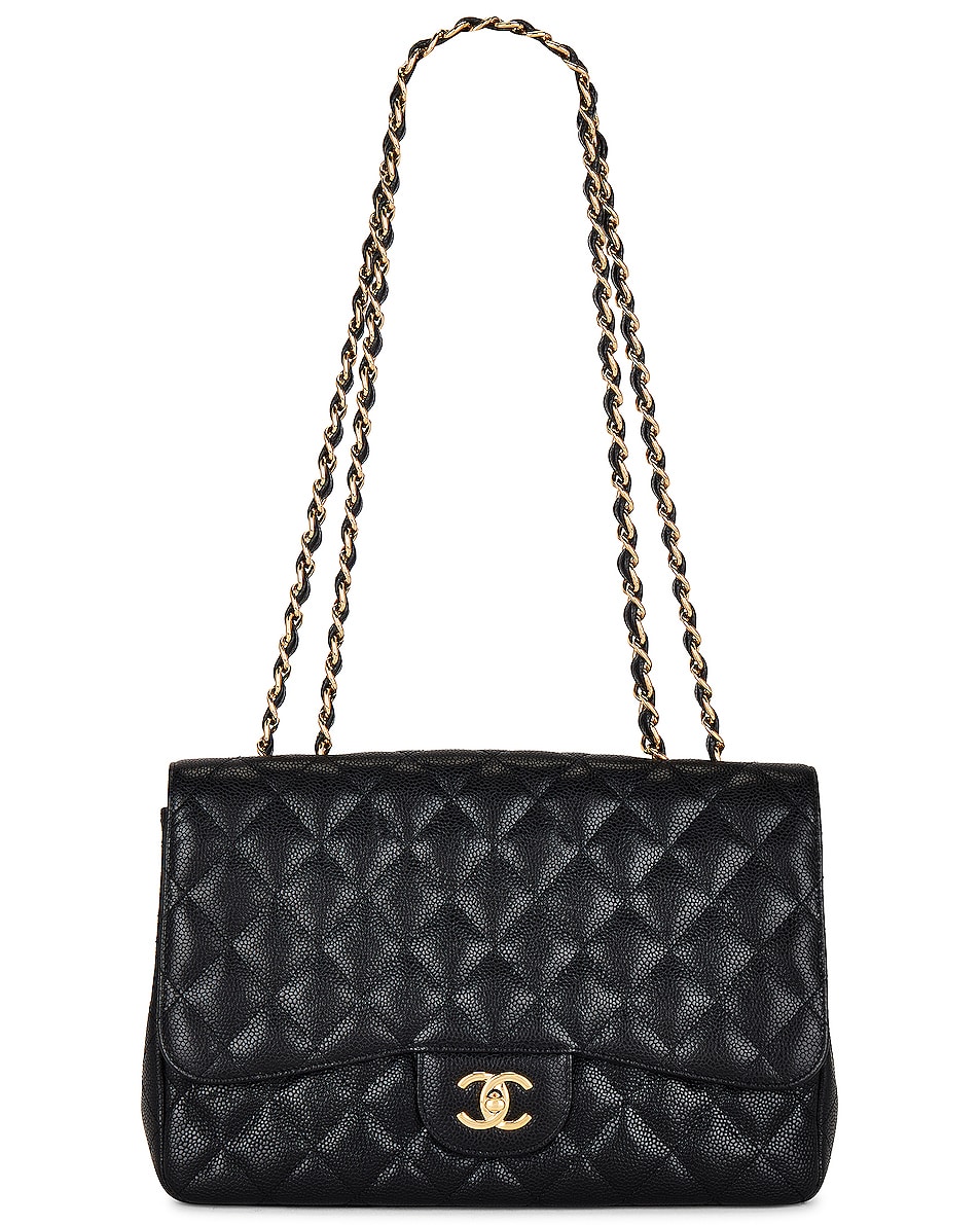 Image 1 of FWRD Renew Chanel Caviar Classic Double Flap Bag in Black