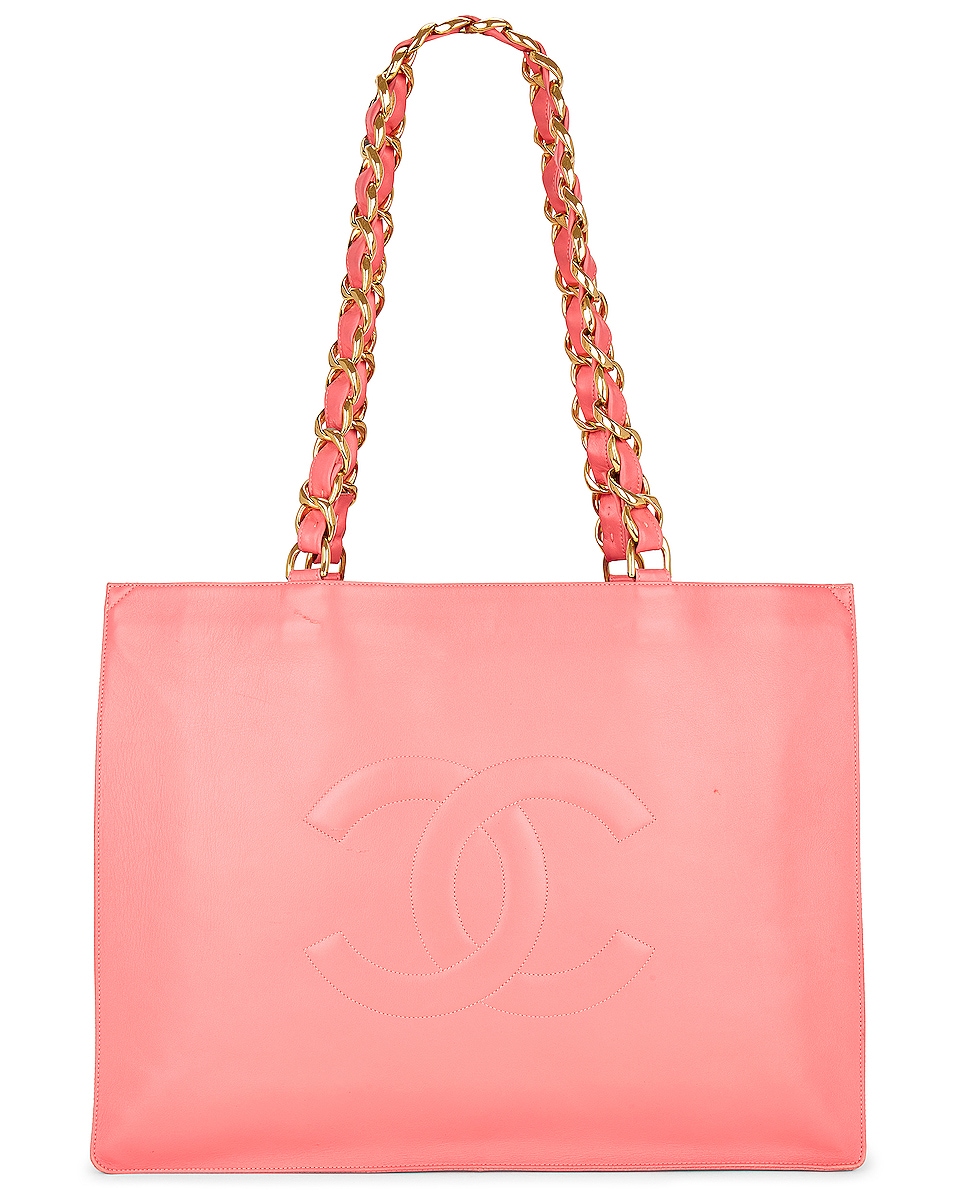 Image 1 of FWRD Renew Chanel Jumbo CC Chain Shopping Tote Bag in Pink