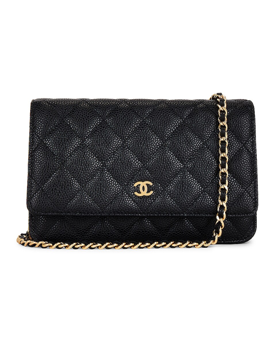 Image 1 of FWRD Renew Chanel Caviar Wallet On Chain Bag in Black