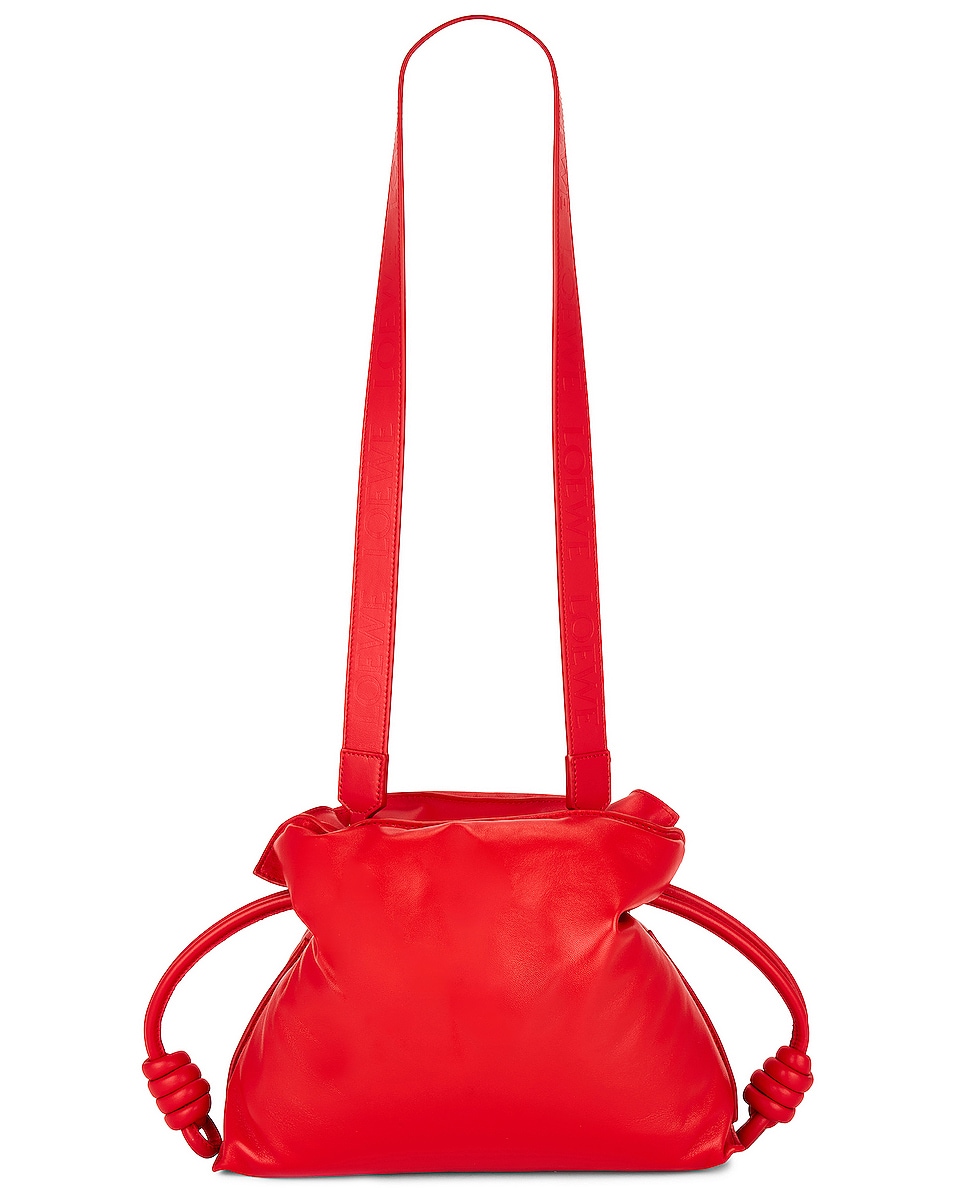 Image 1 of FWRD Renew Loewe Flamenco Clutch Puffer Bag in Lipstick